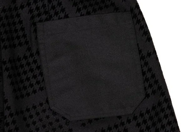 Y's Pink Flocked Houndstooth Wool  Dropped Crotch Pants K-148836_013