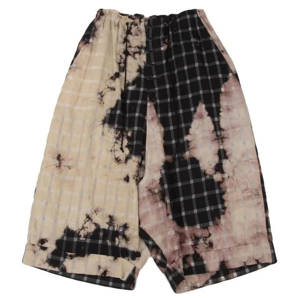 Y's Check Bleach Design Dropped Crotch Pants K-148841_002