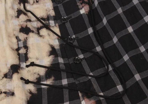 Y's Check Bleach Design Dropped Crotch Pants K-148841_005