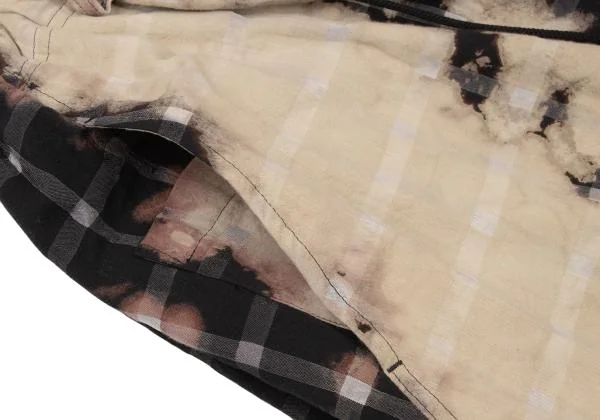 Y's Check Bleach Design Dropped Crotch Pants K-148841_009