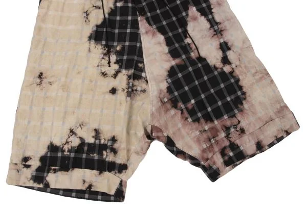 Y's Check Bleach Design Dropped Crotch Pants K-148841_010