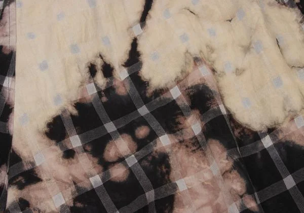 Y's Check Bleach Design Dropped Crotch Pants K-148841_016