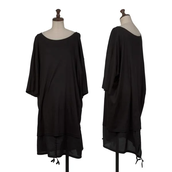 Y's Layered Design T-shirt Tunic Black 2 K-148851_001