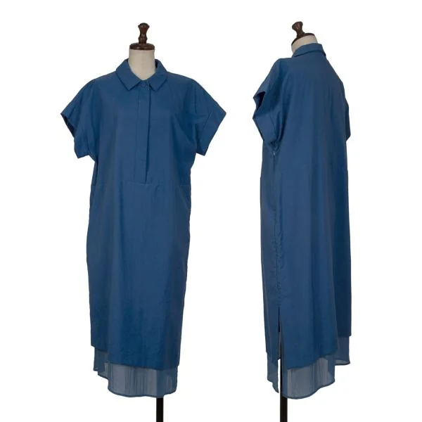 ISSEY MIYAKE HaaT Nylon Pullover Short Sleeve Dress Blue 3 K-148865_001