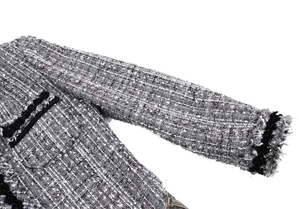 JUNYA WATANABE COMME des GARCONS denim Embellished Denim Docking Tweed Jacket K-148889_007