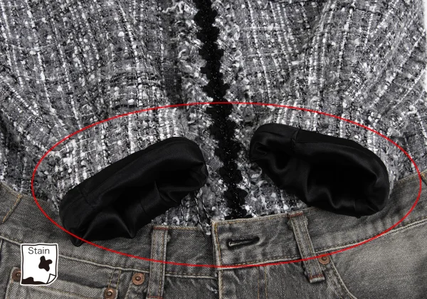 JUNYA WATANABE COMME des GARCONS denim Embellished Denim Docking Tweed Jacket K-148889_009