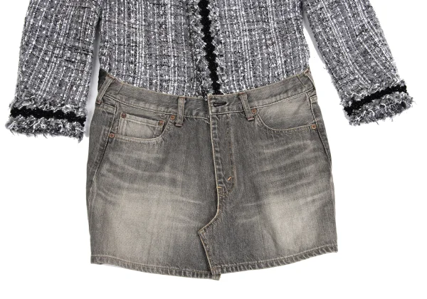 JUNYA WATANABE COMME des GARCONS denim Embellished Denim Docking Tweed Jacket K-148889_010
