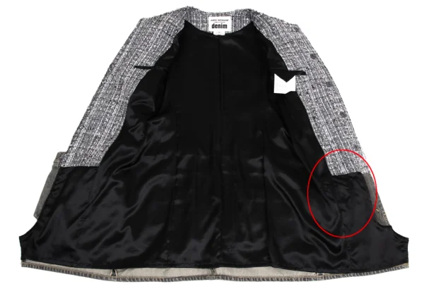 JUNYA WATANABE COMME des GARCONS denim Embellished Denim Docking Tweed Jacket K-148889_013