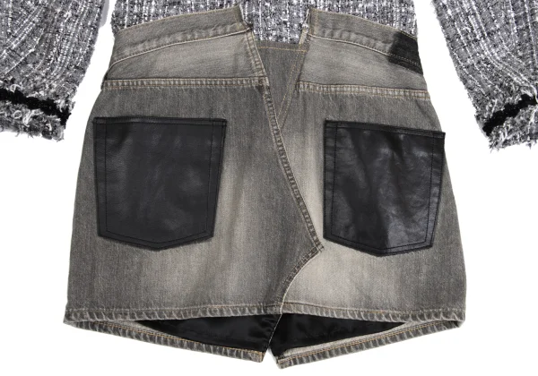 JUNYA WATANABE COMME des GARCONS denim Embellished Denim Docking Tweed Jacket K-148889_016