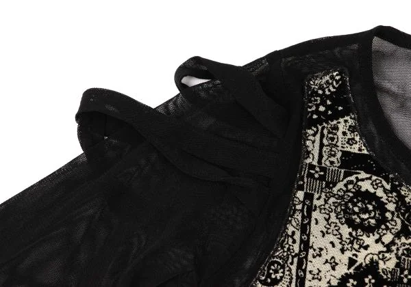 de la Vieux Flocked Print Mesh T Shirt K-148898_005