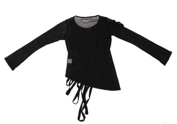 de la Vieux Flocked Print Mesh T Shirt K-148898_013
