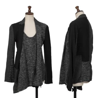 Y's Knit Vest Layered Switching Design Jacket