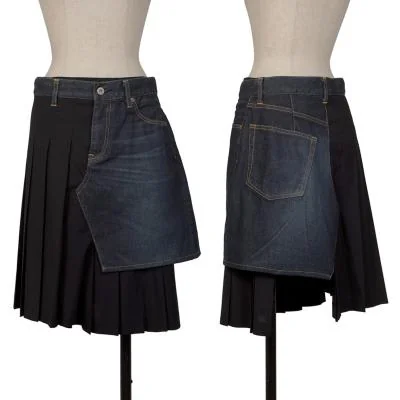 JUNYA WATANABE プリーツスカート JUNYA WATANABE プリーツ巻きスカート S 黒