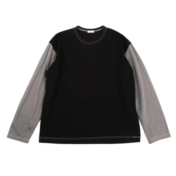 COMME des GARCONS HOMME Sleeve Switching T-shirt Black,Grey S-M K-149023_001