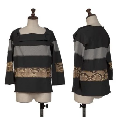 tricot COMME des GARCONS Snakeskin Switching Design Wool Top