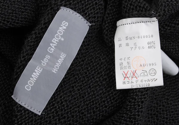 COMME des GARCONS HOMME Wool Acrylic Piping Hem Knit K-149113_018