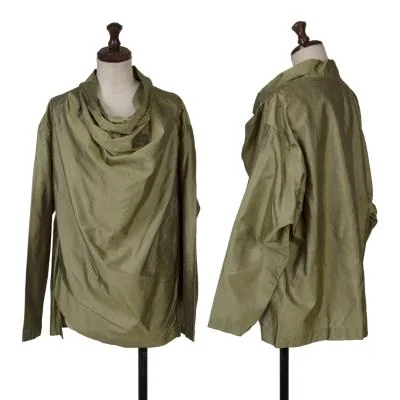 ISSEY MIYAKE PERMANENTE Silk Drape Neck Luster T-shirt