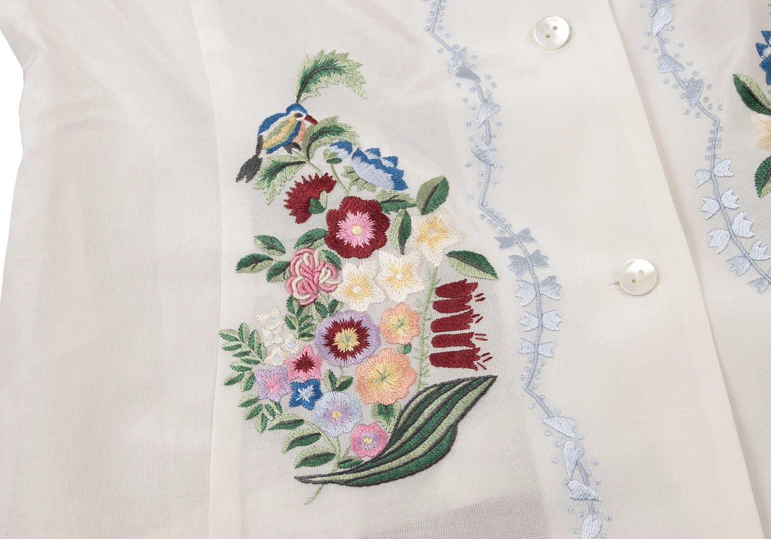 ケイタマルヤマKEITA MARUYAMA シルクコットンフラワー刺繍