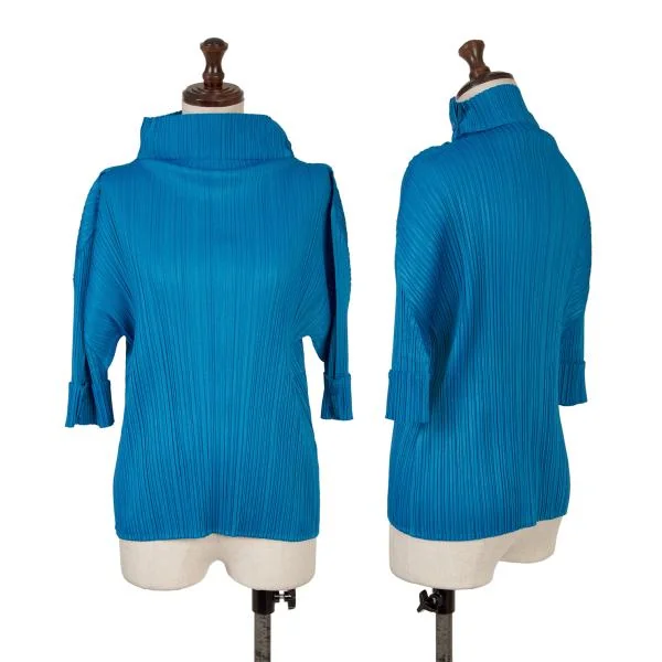 PLEATS PLEASE Folded Design Pleats T-shirt Sky blue 3 K-149291_001