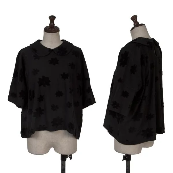 COMME des GARCONS Frocking Flower Printed Blouse Black S K-149302_001