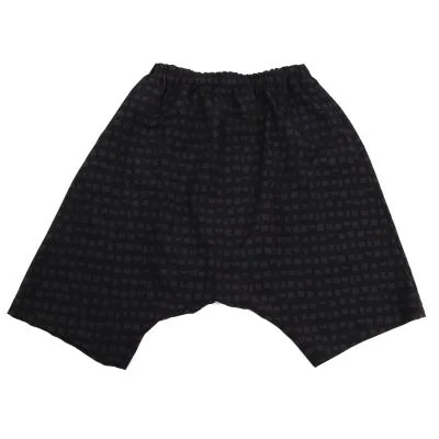 COMME des GARCONS Wool Block Print Dropped Crotch Pants