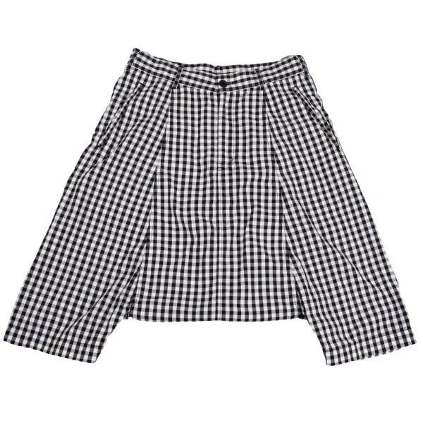 BLACK COMME des GARCONS Washed Check Dropped Crotch Pants Black,White XS K-149322_001