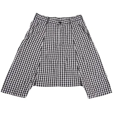 BLACK COMME des GARCONS Washed Check Dropped Crotch Pants