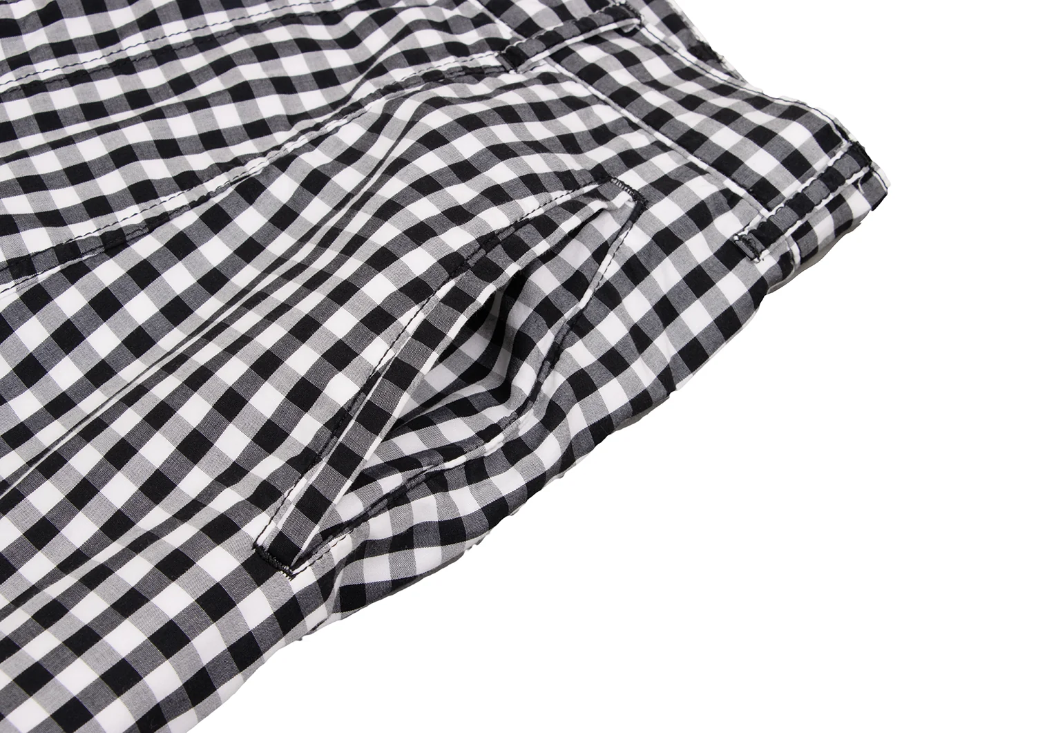 BLACK COMME des GARCONSエステルギンガムチェック サルエル ブラックコムデギャルソンBLACK COMME des GARCONS 製品洗い