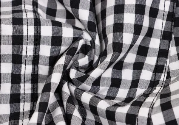 BLACK COMME des GARCONS Washed Check Dropped Crotch Pants K-149322_014