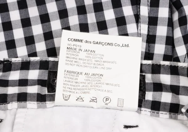 BLACK COMME des GARCONS Washed Check Dropped Crotch Pants K-149322_015