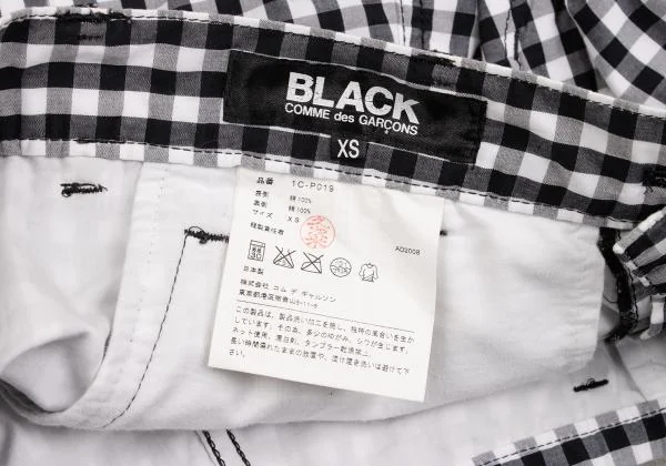 BLACK COMME des GARCONS Washed Check Dropped Crotch Pants K-149322_016
