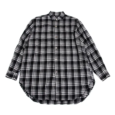 Y's Wool Rayon Check Long Sleeve Shirt
