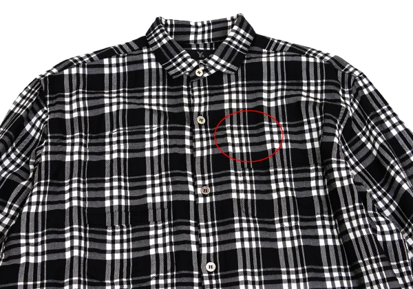 Y's Wool Rayon Check Long Sleeve Shirt K-149363_002