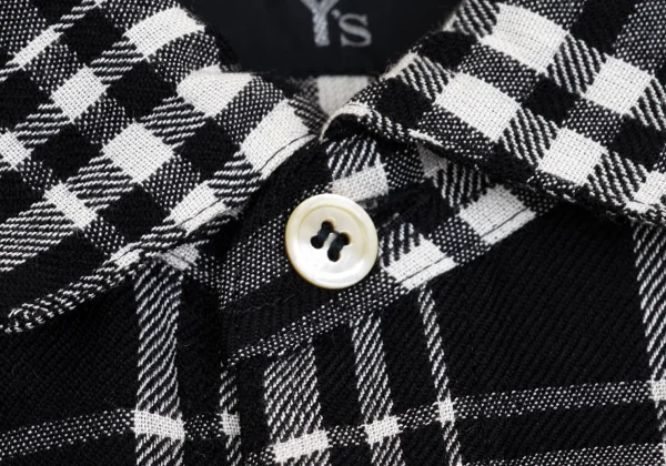 Y's Wool Rayon Check Long Sleeve Shirt K-149363_004