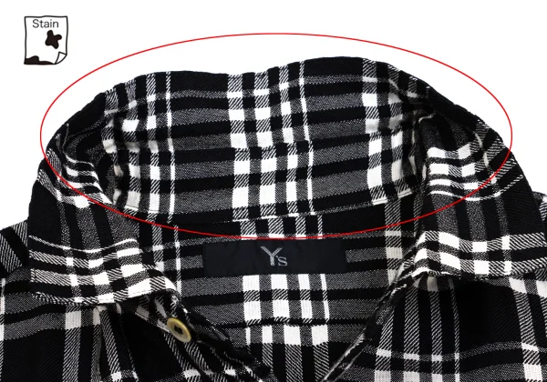 Y's Wool Rayon Check Long Sleeve Shirt K-149363_005