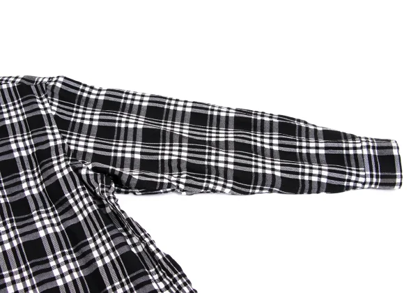 Y's Wool Rayon Check Long Sleeve Shirt K-149363_006