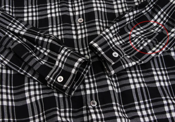 Y's Wool Rayon Check Long Sleeve Shirt K-149363_007