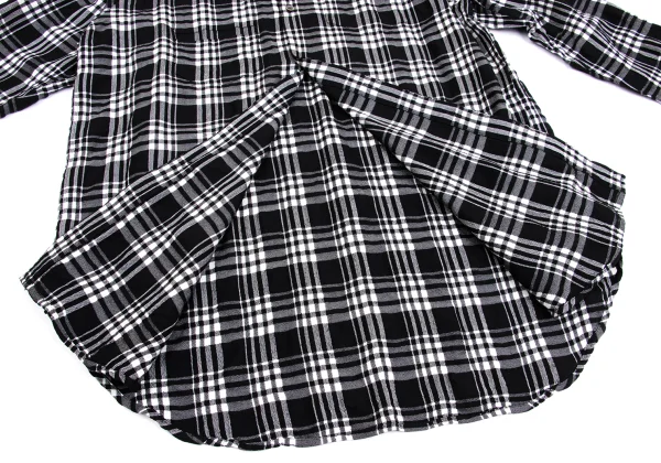 Y's Wool Rayon Check Long Sleeve Shirt K-149363_014