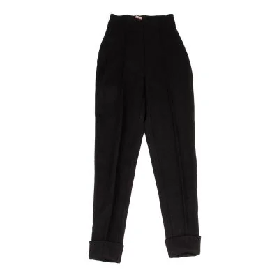 ROMEO GIGLI Wool Center Seam High Waist Knit Pants