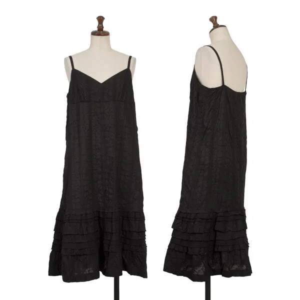 tricot COMME des GARCONS Embroidery Tiered Switching Cami Dress Black S-M K-149390_001