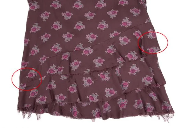 トリココムデギャルソンtricot COMME des GARCONS ローズプリント裁ち切りノースリーブ 紫S K-149404_006