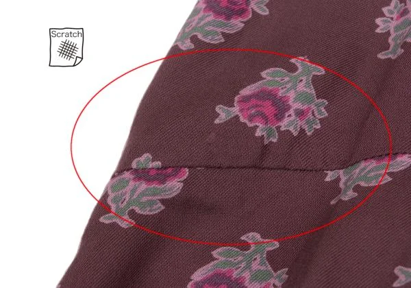 トリココムデギャルソンtricot COMME des GARCONS ローズプリント裁ち切りノースリーブ 紫S K-149404_007