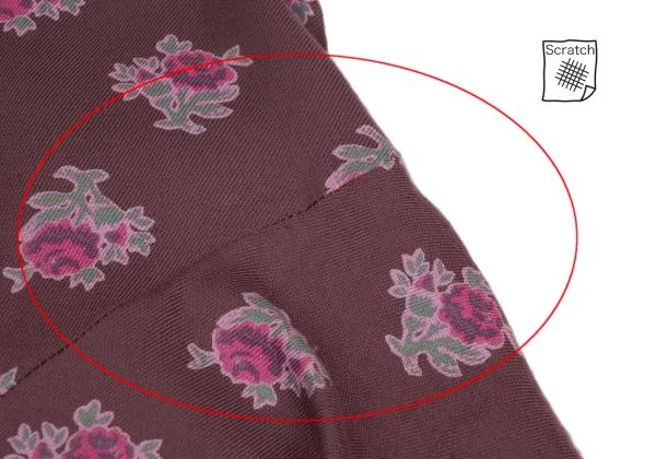 トリココムデギャルソンtricot COMME des GARCONS ローズプリント裁ち切りノースリーブ 紫S K-149404_008
