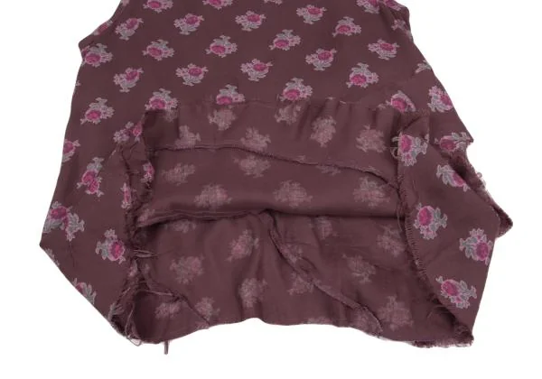 トリココムデギャルソンtricot COMME des GARCONS ローズプリント裁ち切りノースリーブ 紫S K-149404_010