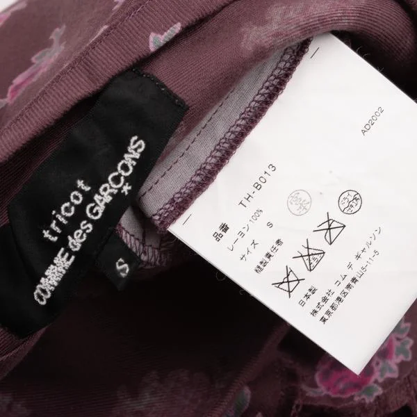 トリココムデギャルソンtricot COMME des GARCONS ローズプリント裁ち切りノースリーブ 紫S K-149404_015