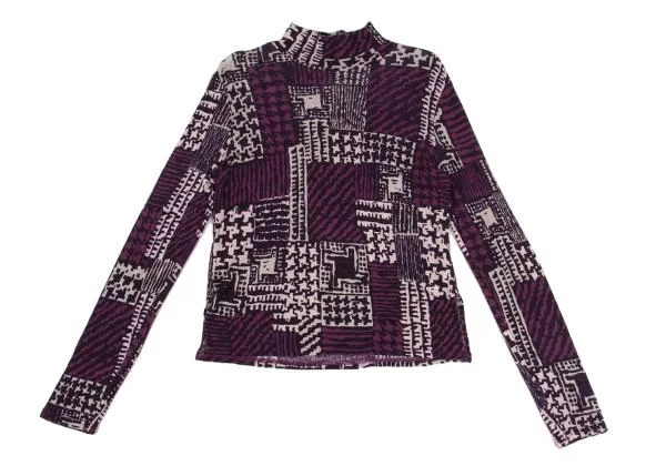 HIROKO BIS Multi-pattern Print Hight-neck Knit K-149456_002