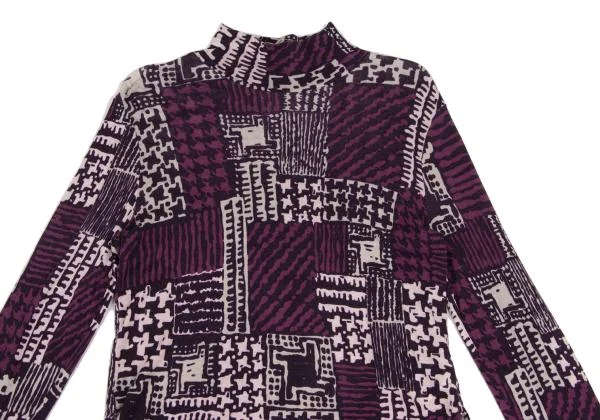 HIROKO BIS Multi-pattern Print Hight-neck Knit K-149456_003