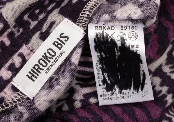 HIROKO BIS Multi-pattern Print Hight-neck Knit K-149456_012