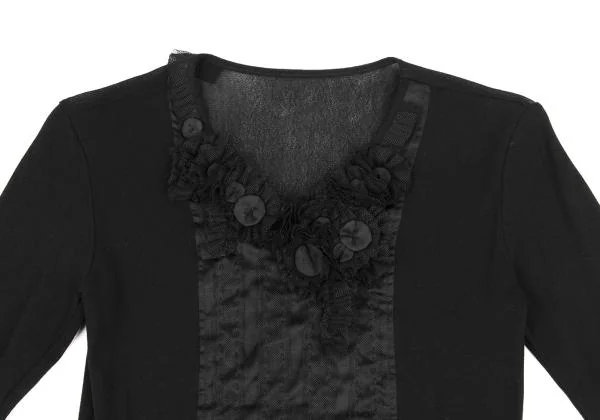 HIROKO BIS Flower Corsage Mesh T shirt K-149457_003