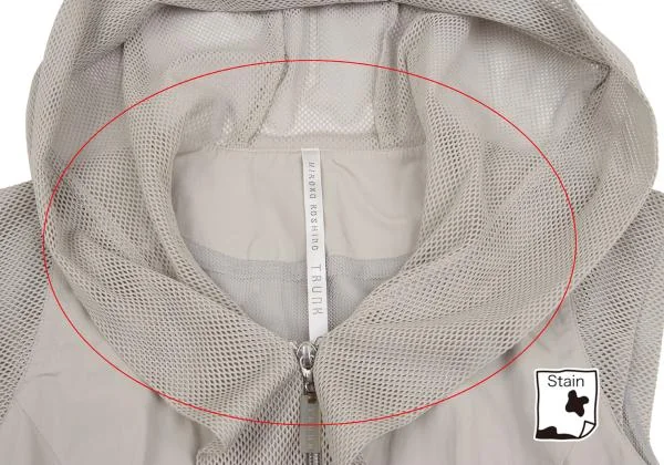 HIROKO KOSHINO TRUNK Mesh Switching Sleeveless Zip Hooded Jacket K-149459_005